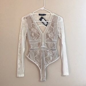 White lace bodysuit
